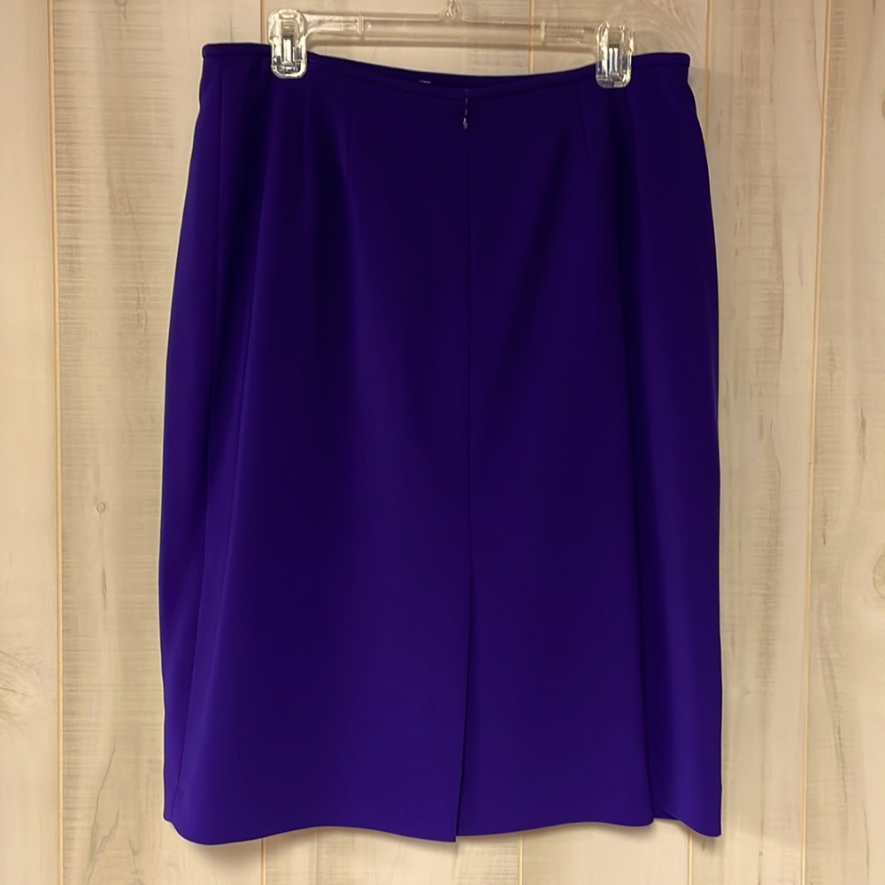 NWT Le Suit Purple Wrap Blazer & Pencil Skirt Set Sz 14 - Picture 4 of 11